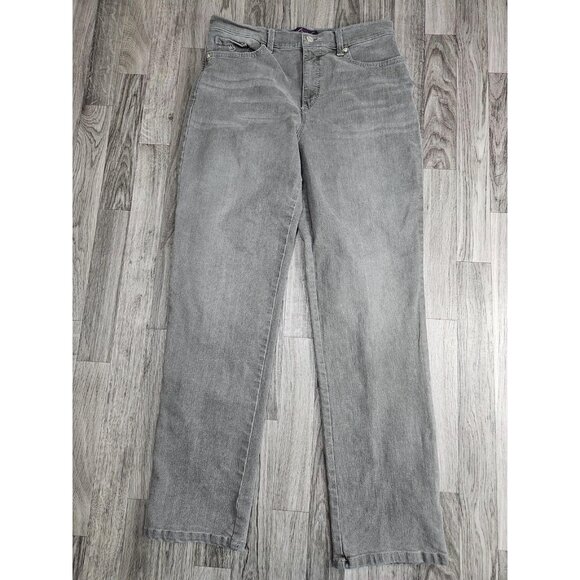 (3/$35) Gloria Vanderbilt Jeans Womens 8 Gray Amanda Average Denim Straight Leg - Picture 1 of 12